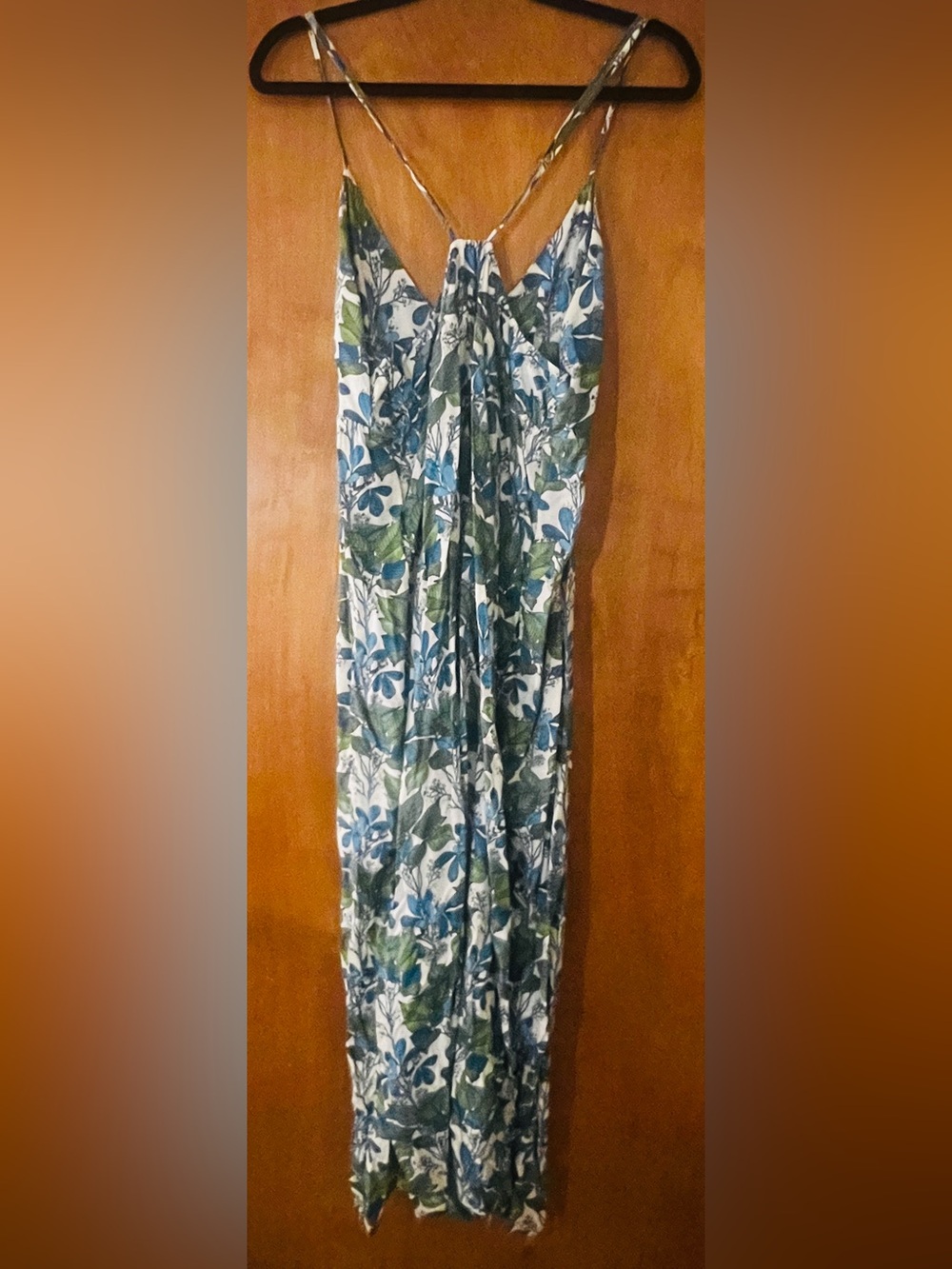 Patagonia Blue & Green Leaf-Print Maxi Skirt - Picture 2 of 3